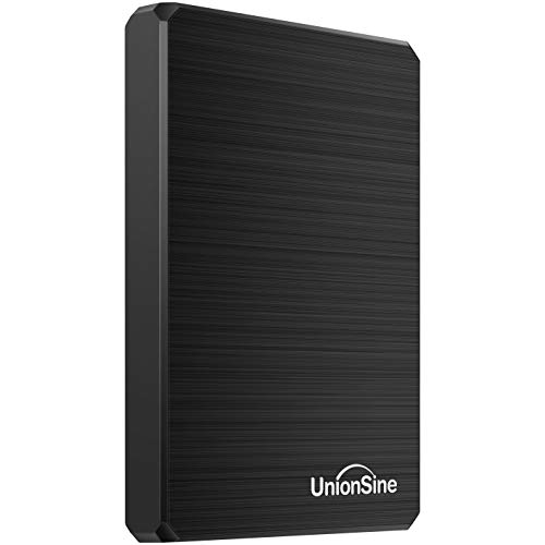UnionSine 2,5  250GB Ultra Slim Hard Disk Esterno Portatile USB3.0 SATA HDD Storage per PC, Mac, Desktop, Laptop, MacBook, Chromebook (Nero)