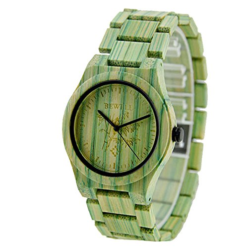 Unisex fatto a mano Orologio in legno di bambù colorato eleganti orologi da polso al quarzo 105DG
