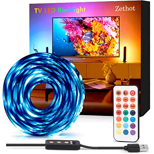USB Striscia LED, Retroilluminazione led TV, illuminazione di polarizzazione zethot per TV da 50-65 pollici 3.5M rgb, kit con telecomando, illuminazione di polarizzazione 5050 led.