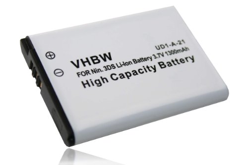 vhbw batteria compatibile con Nintendo 2DS, 3DS, New 2DS (XL), Wii U Pro & Switch Pro Controller - Sostituisce CTR-003 (Li-Ion, 1300mAh, 3.7V)
