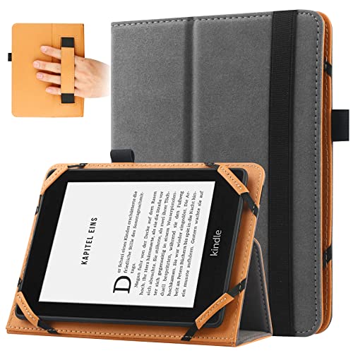 VOVIPO Custodia protettiva universale per e-reader da 6.8 pollici, custodia Folio compatibile con BQ Kobo Kindle Sony Pocketook Tolino Ereader da 6.8 pollici-Grey