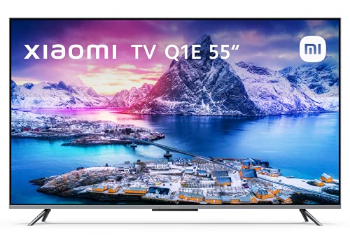 Xiaomi QLED Smart TV Q1E 55 Pollici (Frameless, Metal design, UHD,Dolby vision, HDR 10+, Android 10.0, Netflix,google assistant, bluetooth, HDMI 2.1, USB) [Model 2021], Grigio