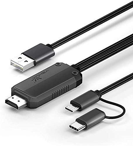 YEHUA Cavo da USB C a HDMI, 2-in-1 Micro USB MHL a Adattatore HDMI 1080P per Tutti i Telefoni Tablet Android USB C iPad a TV Proiettore