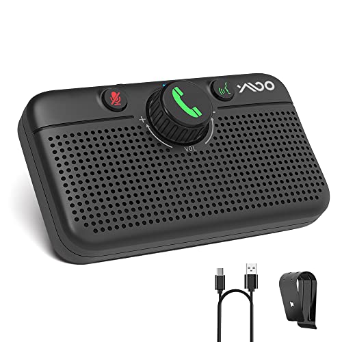 YMOO MK02 Altoparlante per auto Bluetooth 5.3, CVC8.0 Cancellazione del rumore integrata Chiamate in vivavoce con clip musicale GPS iOS Siri e Google Assistant