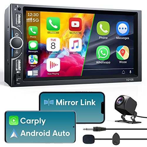 2 DIN Autoradio Bluetooth Compatibile con Carplay e Android Auto,Wi...