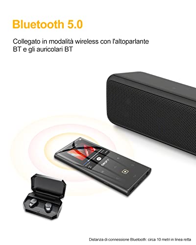32GB Lettore MP3 con Bluetooth 5.0, lettore musicale HiFi Lossless ...