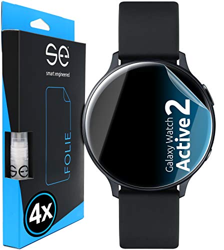 3D Pellicola Protettiva per Schermo per Samsung Galaxy Watch Active 2 (44mm) [4 Pezzi | Smart Engineered] - Transparente, Case-Friendly, Non Vetro Temperato ma Pellicola Protettiva TPU