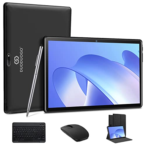 4G LTE Tablet 10 Pollici, Android 10 Tablet in Offerta, 4 GB RAM 64 GB ROM, 128 GB Espandibili, Quad Core, 8000 mAh, Dual SIM, WiFi, 5 + 8 MP Fotocamera, Bluetooth, GPS, Tablet con Tastiera e Mouse