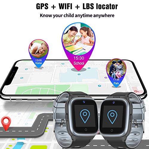 4G Smartwatch Phone per Bambini GPS Tracker, Impermeabile Watch con...