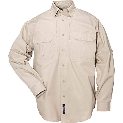 5.11 Tactical Camicia Uomo, Uomo, Chemise Tactical Coton Manques Longues, Kaki, XL