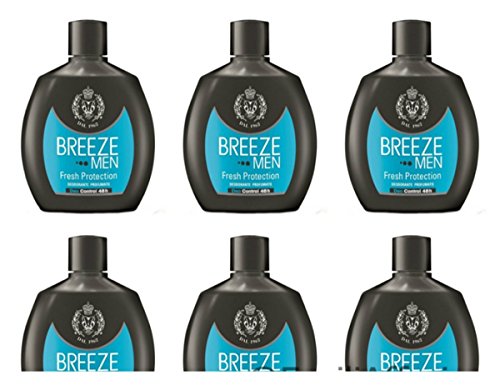 6 X Deodoranti Breeze Men Fresh Protection Deodorante corpo per uomo no gas 48h