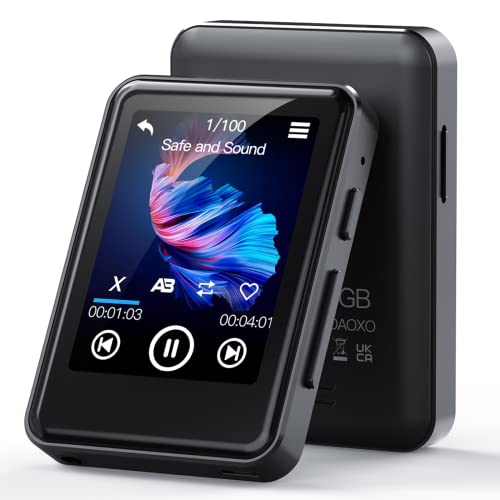 64GB Lettore MP3 con Bluetooth 5.2, ZOOAOXO MP3 con 2.4  Touch Reattivo Screen, Altoparlante Integrato, Qualità del Suono HIFI, E-Book, Sveglia, Radio FM, Registratore Vocale, Inclusi gli Auricolari