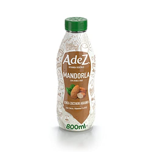 AdeZ Mandorla – 1 Bottiglia da 800ml, Bevanda Vegetale alla Mandorla con Avena e Riso, Contiene Naturalmente Zuccheri, con Calcio e Vitamine D e B12
