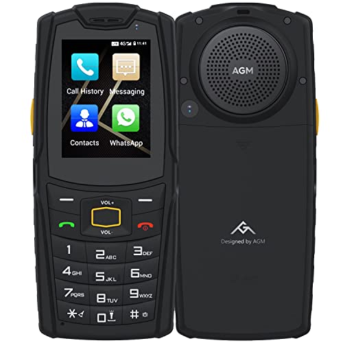 AGM M7 Telefono Robusto Esterno di Tasti, 4G Telefono Sbloccato per Anziani, 2,4  Schermo, Super Altoparlante, 2500mAh Batteria, IP68 Impermeabile, 1GB+8GB, Whatsapp Facebook TikTok（Nero）