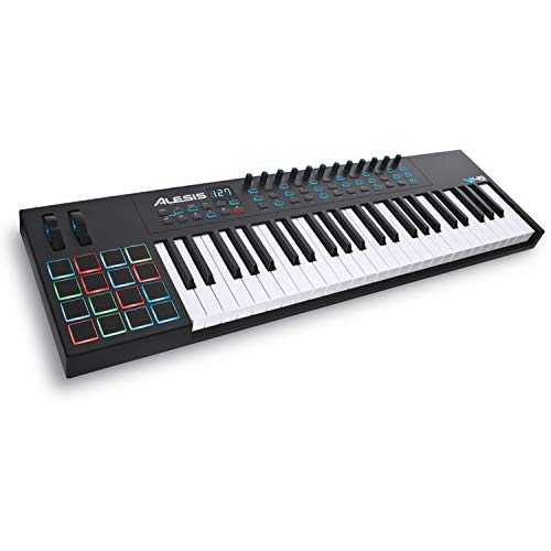 Alesis VI49 - Tastiera Controller USB MIDI a 49 tasti con 16 pad, 12 manopole assegnabili, 36 pulsanti e uscita MIDI a 5 pin + Software Professionale