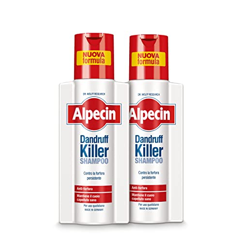 Alpecin Killer Shampoo Antiforfora 2x 250 ml | Shampoo antiforfora Trattamento antiforfora Capelli | Shampoo antiforfora per detergere i capelli grassi e mantenere l’equilibrio del cuoio capelluto…