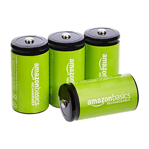 Amazon Basics, batterie C ricaricabili da 1.2 V (5000 mAH Ni-MH) - Confezione da 4