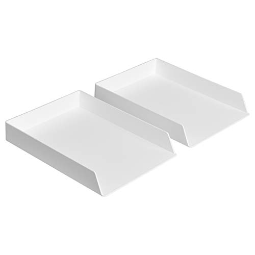 Amazon Basics Plastic Organizer - Ripiano portacorrispondenza, bianco - conf. da 2