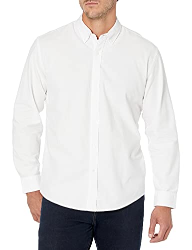 Amazon Essentials Camicia Oxford a Maniche Lunghe vestibilità Regolare Uomo, Bianco, M
