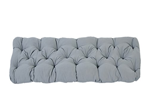 Ambientehome AKADAS - Cuscino da seduta a 2 posti, 120 x 50 x 8 cm, grigio chiaro