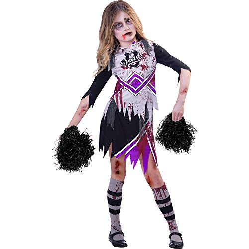 amscan 9914708 - Ragazze Adolescenti Halloween Zombie Viola Cheerleader Bambini Età: 12-14 anni, Multicolore