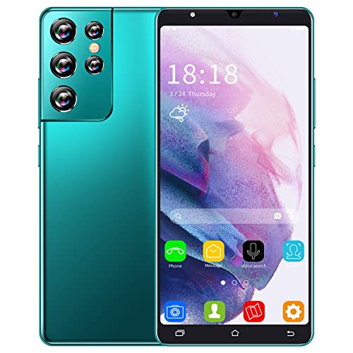 Android Smartphones, 5.0 Inch Quad-Core 4GB Cell Phones, Dual Sim Mobile phone, Dual Cameras, Bluetooth, GPS, Wifi (S21Ultra-Green)