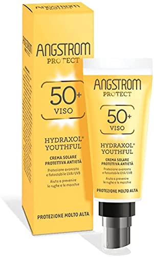 Angstrom Protect Crema Solare Anti Età, Protezione Solare 50+ con Prevenzione Antirughe e Antimacchie, Indicata per Pelli Sensibili, 40 ml