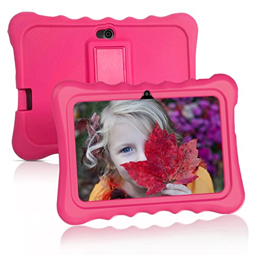 ANTEMPER Tablet per Bambini 7 Pollici Android 11 HD Tablet Kids RAM 2GB ROM 32GB Quad Core, WiFi, Controllo parentale, Penna-Rosa