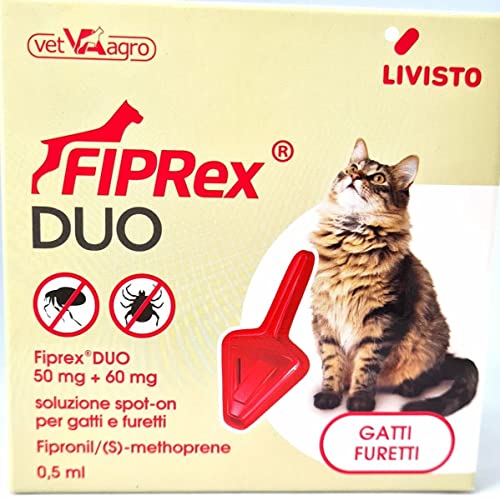 Antiparassitario per gatti 3 Fialette Antipulci Protegge il gatto da Pulci Zecche Pidocchi Fialette Pipette Antipulci Lunga Durata
