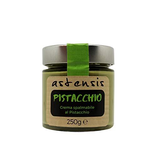 ASTENSIS Crema Spalmabile Gusto Pistacchio Artigianale - 250 Grammi - Adatta Per Dolci, Colazioni, Prodotti di Pasticceria
