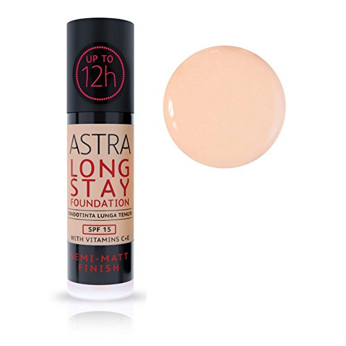 Astra Fondotinta Long Stay Foundation 01 Light Porcelain Cosmetico Per il Viso - 500 g
