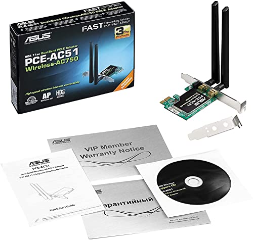 ASUS PCE-AC51 Scheda di rete PCI-Ex Wireless AC750 DUAL Band 433 300 Mbps 2.4Ghz   5Ghz dualband   2 antenne esterne