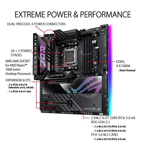 ASUS ROG CROSSHAIR X670E EXTREME, Scheda Madre Gaming EATX, AMD X67...