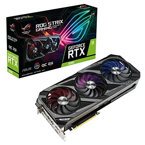 ASUS ROG Strix NVIDIA GeForce RTX 3080 OC Edition Scheda Grafica, 12 GB GDDR6X, PCIe 4.0, HDMI 2.1, DisplayPort 1.4a, PSU Consigliata 850W, Super Alloy Power II, GPU Tweak II, LHR, Nero