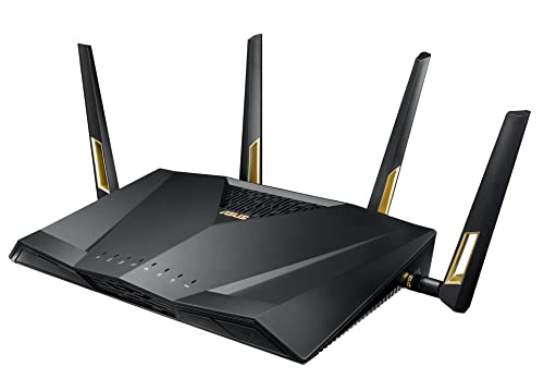 ASUS RT-AX88U Router Gaming AX6000 Dual Band WiFi 6 (802.11ax), Supporto Tecnologia MU-MIMO e OFDMA, Sicurezza di Rete AiProtection Pro, Acceleratore di Gioco WTFast Integrato e QoS Adattivo