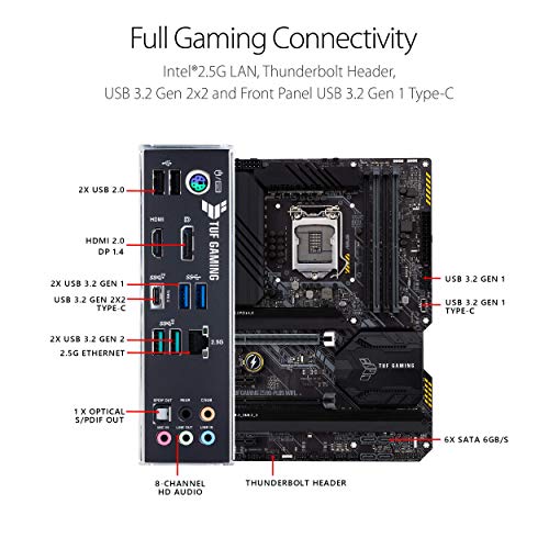 ASUS TUF GAMING Z590-PLUS, Scheda madre Gaming, Intel Z590 ATX, 16 ...