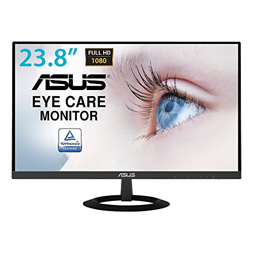 ASUS VZ249HE 24  (23.8 ) Monitor, FHD, 1920 x 1080, IPS, Design Ultra-Slim, HDMI, D-Sub, Flicker Free, Filtro Luce Blu, Certificazione TUV