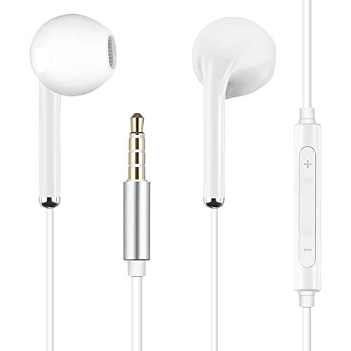 Auricolari in-ear UAMK con microfono, auricolari acustici, auricolari stereo e suono HiFi, ideali per smartphone, lettori MP3, auricolari leggeri da 3,5 mm
