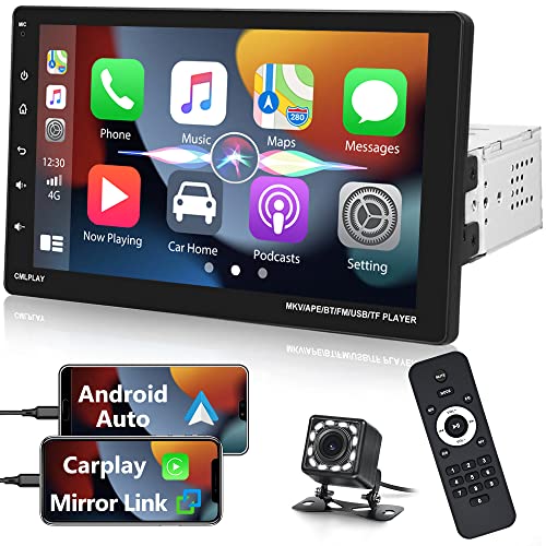 Autoradio 1 Din Carplay Android Auto 9 Pollici con Schermo Distaccabile Auto Touchscreen Stereo Auto Bluetooth con Schermo Supporto Retromarcia USB AUX SD