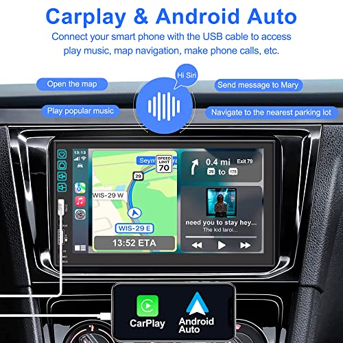 Autoradio 2 Din Compatibile con Apple CarPlay&Android Auto,7 pollic...