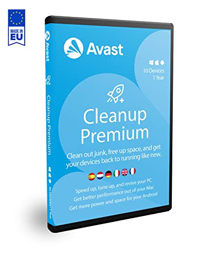 Avast Cleanup Premium 2022 - Rimuove i file spazzatura e velocizza il tuo sistema operativo | 10 Dispositivo | 1 Anno | PC Mac | BOX