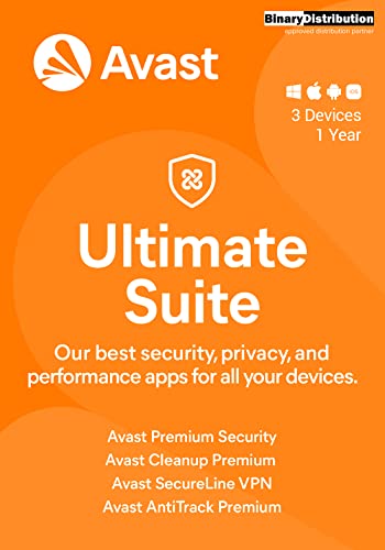 Avast Ultimate 2022, 3 Device 1 Year, Antivirus+Cleaner+VPN+AntiTrack, [PC Mac Android] [License]