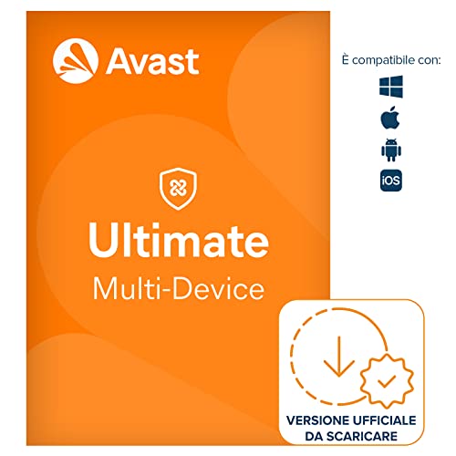 Avast Ultimate - Avast Premium Security Antivirus in combinazione con Avast SecureLine VPN e Avast Cleanup Premium | 10 Dispositivo | 1 Anno | PC Mac | Codice d attivazione via email