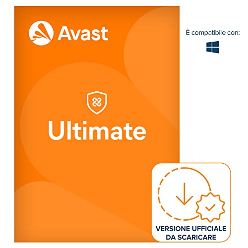 Avast Ultimate - Avast Premium Security Antivirus in combinazione con Avast SecureLine VPN e Avast Cleanup Premium - Download | 1 Dispositivo | 1 Anno | PC Mac | Codice d attivazione via email