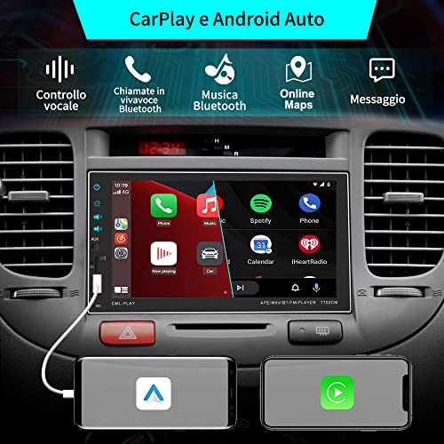 AWESAFE Autoradio 2 Din con Apple CarPlay e Android Auto, 7 Pollici...