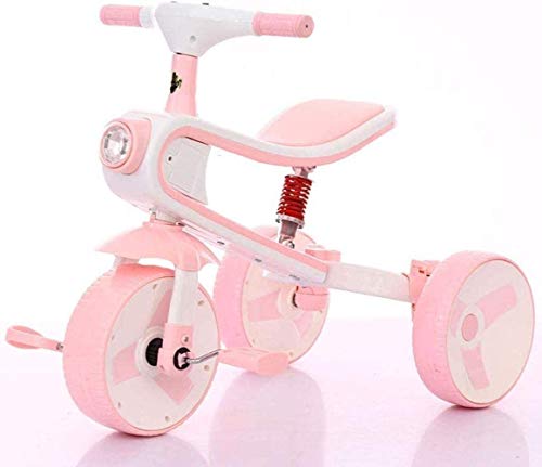 AYDQC Bambini Training Vehicle Frame Passeggino 3 in 1 Tricycle Baby Passeggino Bambino By Bike 1-2-5-5-6 Anni Scooter Bambino Bambino e Ragazza Triciclo 7-4, Rosa fengong (Color : Pink)