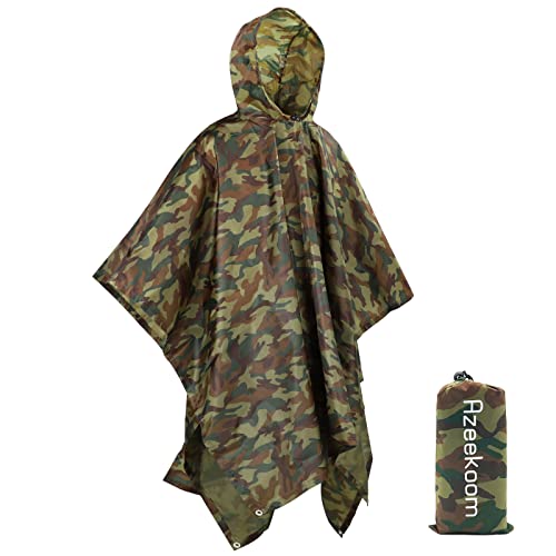 LOOGU Militare Multifunzione Realtree Camouflage Impermeabile Poncho per Adulti 