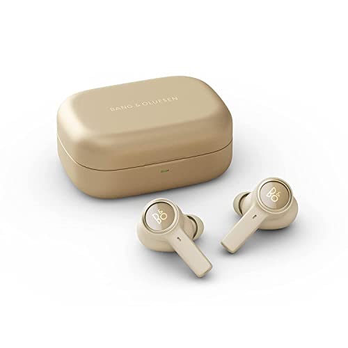 Bang & Olufsen Beoplay EX - Auricolari Bluetooth wireless con microfono, Active Noise Cancelling e caricatore USB-C, Cuffiette impermeabile, 20 ore di autonomia, Gold Tone