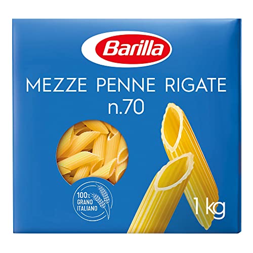 Barilla Pasta Mezze Penne Rigate N. 70, Pasta Corta di Semola di Gr...