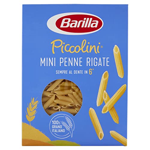 Barilla Pasta Mini Penne Rigate Piccolini, Pasta Corta di Semola di Grano Duro 100% Italiano, 500 gr